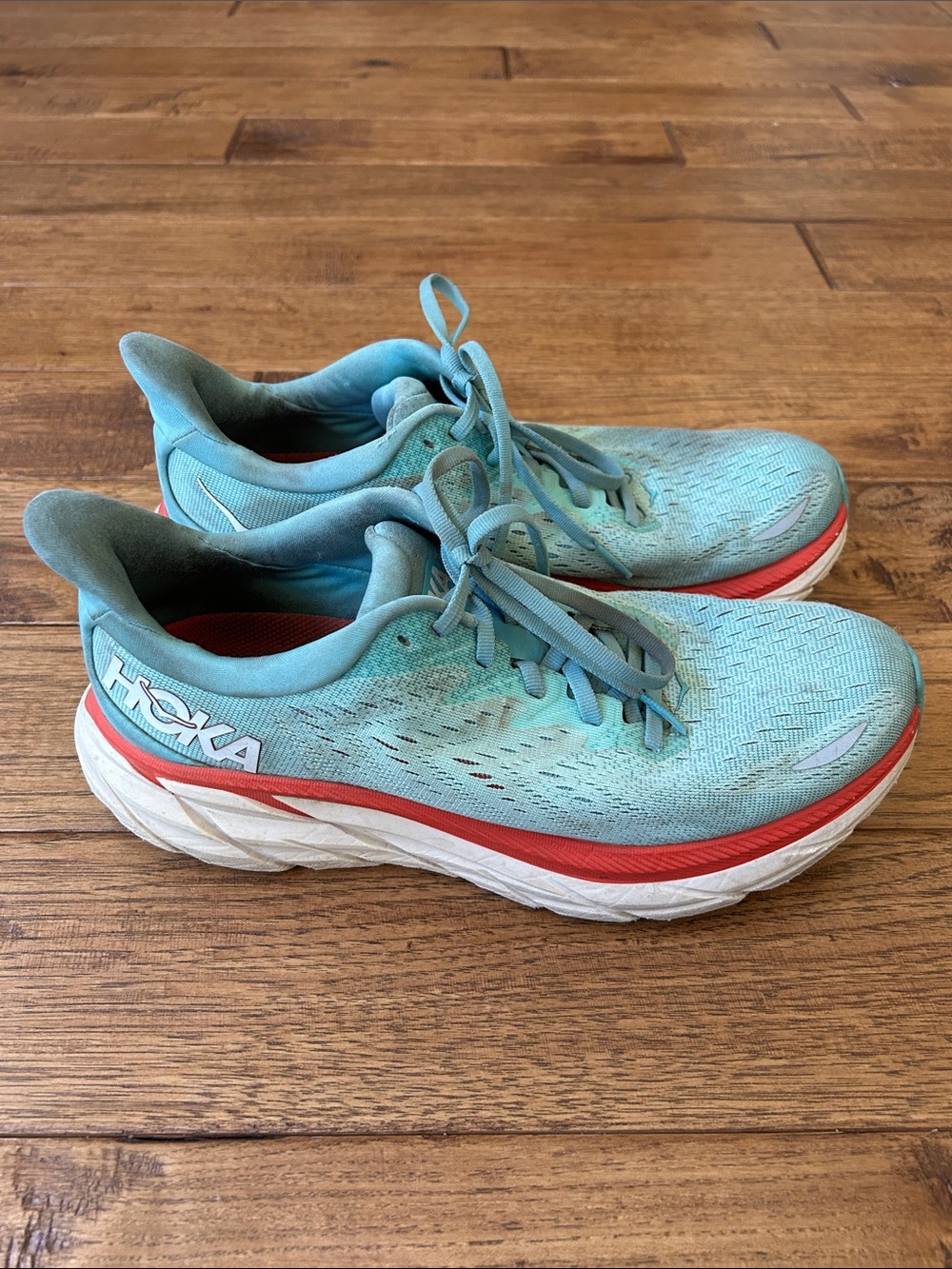 Hoka One One Clifton 8 Lightweight Max Cushioned Running Shoes Blue Size 9